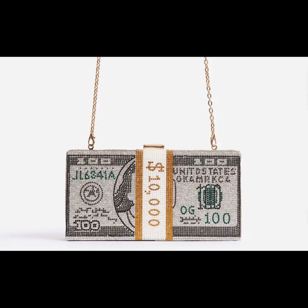 Embellished blinged out Dollar  purse